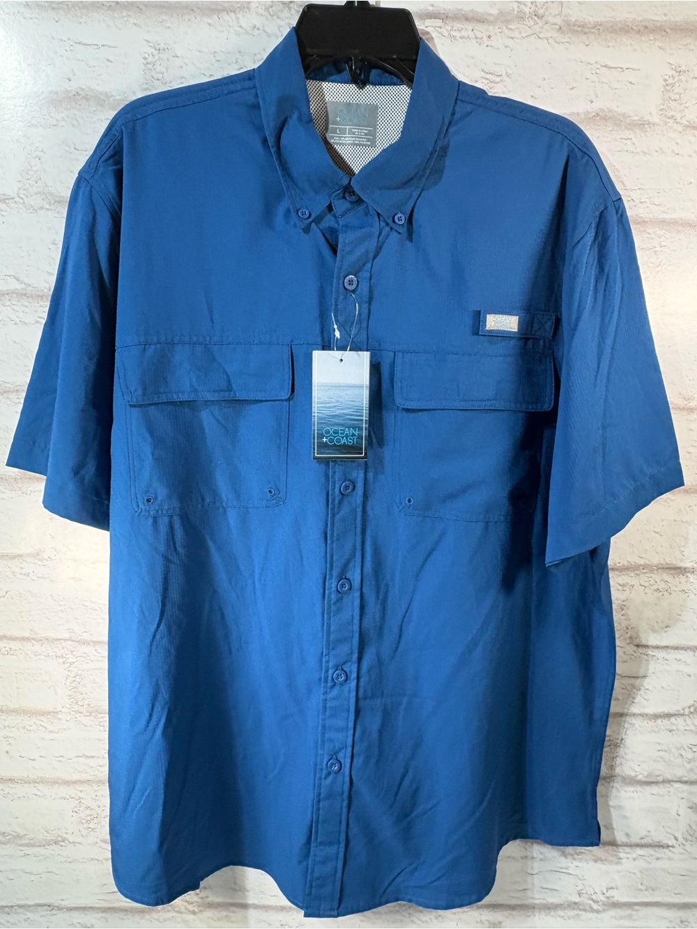 Ocean & Coast Men’s Short-Sleeve Button-Down Shirt in Blue